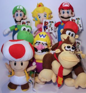 Super Mario 17cm   24cm Luigi Yoshi Toad Princess Wario Donkey Kong