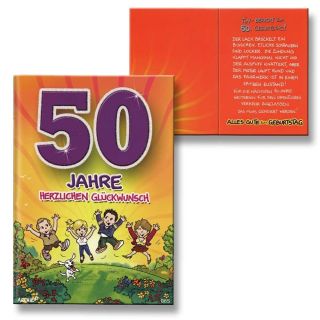 Archie Geburtstagskarte zum 50. Geburtstag Junge Mädchen lila