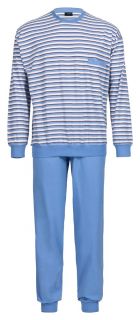 Seidensticker Herren Pyjama Schlafanzug lang Grösse M / 50 blau