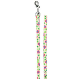 Lil' Paw™ Flower Pattern Dog Lead   Faux Leather   Leather