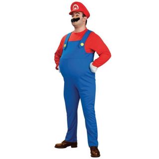 RU Lizenz Herren Kostüm Fasching Karneval Super Mario Luigi Grösse S