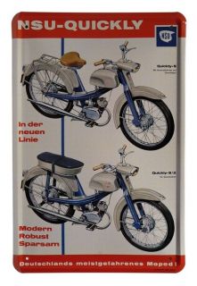 NSU   Quickly Moped Motorrad 20 x 30 cm Metallschild 72