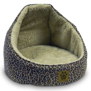 Precision Pet Chenille Hooded Pet Bed   Leopard