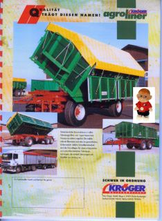 KRÖGER Nutzfahrzeuge Agroliner~Prospekte Lot~1999