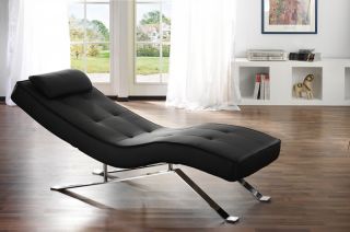 Relax Liege schwarz Lounge Sofa LederDesign Couch Möbel