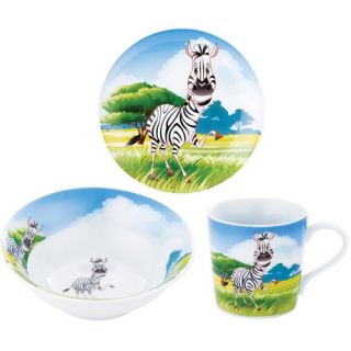 Kinder Geschirr PORZELLAN Zebra Teller Tasse Schüssel