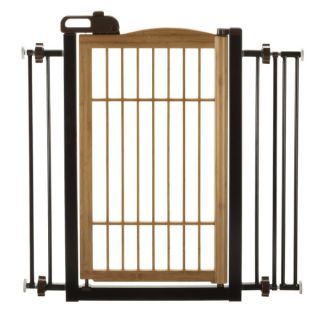Richell USA Tak Eco Friendly Bamboo One Touch Pet Gate   Dog   Boutique