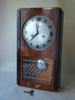 alte Wanduhr Pendeluhr Regulator Art Deco Uhr mit Pendel