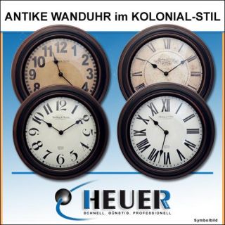 Antike Wanduhr Kolonialstil Küchenuhr Uhr 28,6cm Nostalgie Kolonial