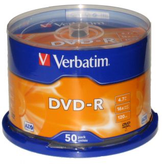 50 Verbatim DVD R Rohlinge 16x 4.7GB 120min 43548