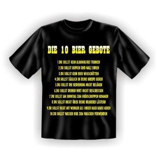 Sprüche Fun T Shirt  Die 10 Bier Gebote XXL,Schwarz 