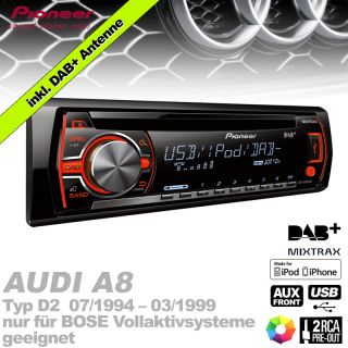 Pioneer iPhone/iPod Android USB  DAB+ Digital Autoradio für Audi