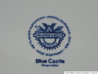 Villeroy Boch blue Castle 1x Tortenplatte Platte Griffe