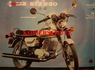 Poster MZ ETZ 250 58 x 81 IFA DDR ORIGINAL