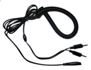 PLT 28959 01 COILED CABLE QD to Dual 3.5mm plug