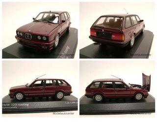 BMW 320i Touring 1989 (E30) rot metallic, Modellauto 143 / Minichamps