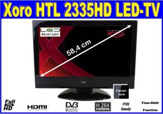 Full HD 23 Zoll LCD LED TV HDMI VGA DVB T Xoro HTL 2335HD Media Player
