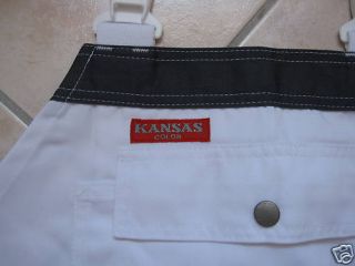 Latzhose Kansas LUXE Color weiß / grau Gr.54 bis 66