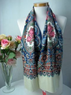 Oilily schal scarf creme blau tuch rosa sjaal ovation +