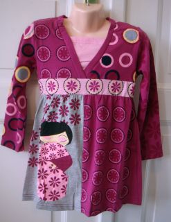Mädchen Kleid Shirt Tunika langarm *lila*grau*flieder*pink* Gr. 116
