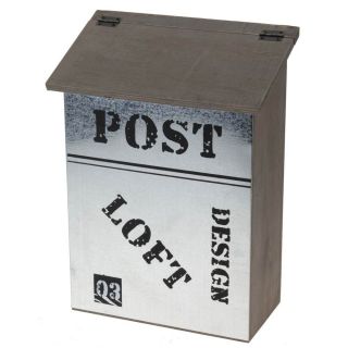 Briefkasten Postkasten aus Holz Metallblende LOFT 23x30cm Hängen