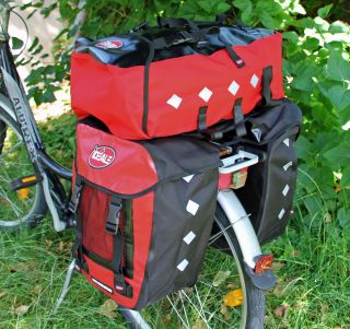 IDEALE HITEC 3 Fahrradtaschen Gepäcktaschen schwarz/rot