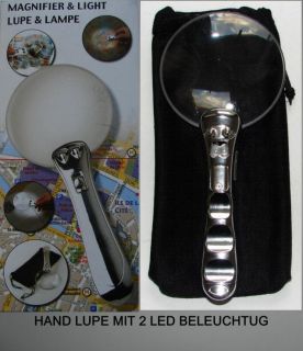 Hand Lupe Handlupe Lesehilfe Leselupe Lupe mit Licht mit LED