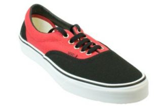 Vans Era 2 Tone Schwarz und Rot Canvas Sneaker Schuhe