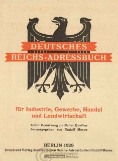 Reichs Adressbuch Mosse 1929 Berlin (CD) GA115