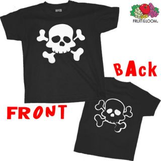 Kinder T Shirt Pirat Piraten Totenkopf weiß 104   140