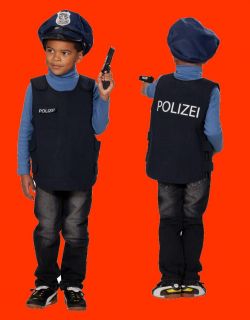  Weste Polizei Polizeiweste Gr. 116 152 Karneval Neu