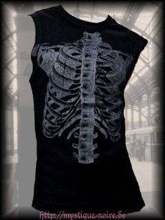 Shirt Shirt Skeleton Skelett Bones Wirbelsäule Gothic Horror Punk S