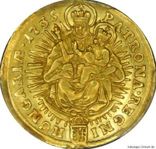RDR Ungarn Kremnitz Karl VI., 1711   1740 Dukat Gold 1735 KB