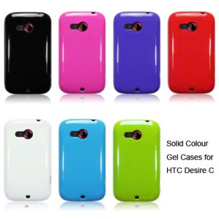 TPU Gel Case Cover for HTC Desire C Black,Red,Pink,Purple,White,Blue