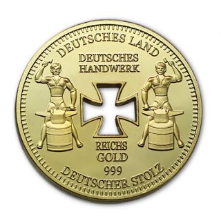 1889 Reichsadler Deutsches Reich Handwerk Münze eiserne Kreuz Gold