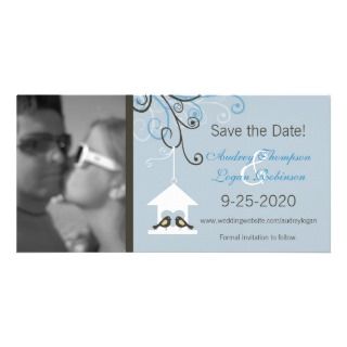 Bird House Engagement Announcement Photo Greeting Card