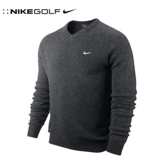 Golf Pullover Nike 2012 Herren Lammwolle V Ausschnitt Grau Schwarz