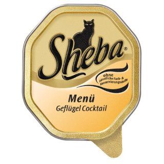 Sheba Geflügel Cocktail 32x100g Schale   Katzenfutter 