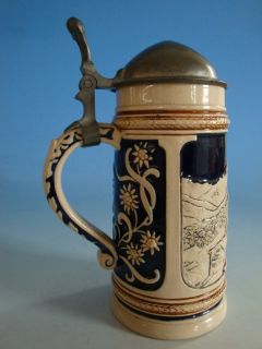 0212A1 281 Jugendstil Bierkrug Keramik Berchtesgaden