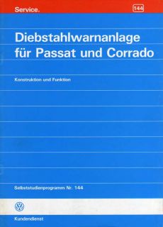 SSP 144 VW PASSAT B3 Diebstahlwarnanlage Handbuch