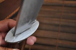 CUSTOM HANDMADE DAMASCUS HUNTING KNIFE BOWIE KNIFE   PERKINS ENGLISH