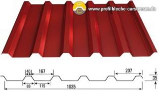 Profilbleche Trapezbleche Trapezblech 35/207 Rot 3009 0,4 mm