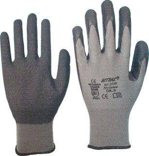 144 NITRAS 3520 Nylon Handschuhe Latex Besch. 7   10