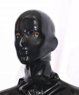 Latex Maske heavy rubber, Latexmaske anatomisch, schwarz
