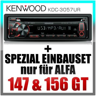 KENWOOD KFZ/PKW Autoradio+Rahmen+Kabel für ALFA 156 GT/147