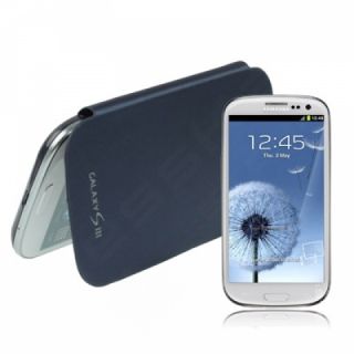 Samsung Galaxy S3 i9300 Blau Back Cover Akku Deckel Leder Tasche