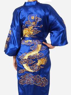 Silk Japanese Chinese Kimono Dressing Gown Bath Robe