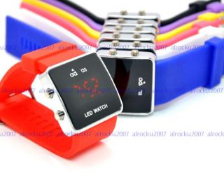 New Luxury Sport LED Silicone Digital Date Lady Men Mirror Wristband