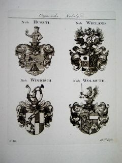 Huszt Wieland Windisch Wolmuth WAPPEN ca 1803