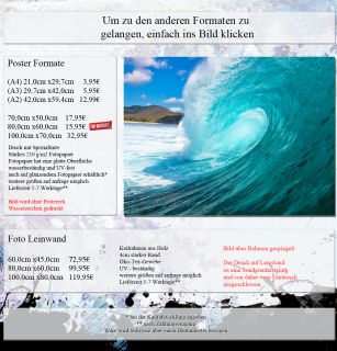 Poster, Welle 01, Sonne Strand Meer Wasser Surfen Urlaub Hawaii Natur